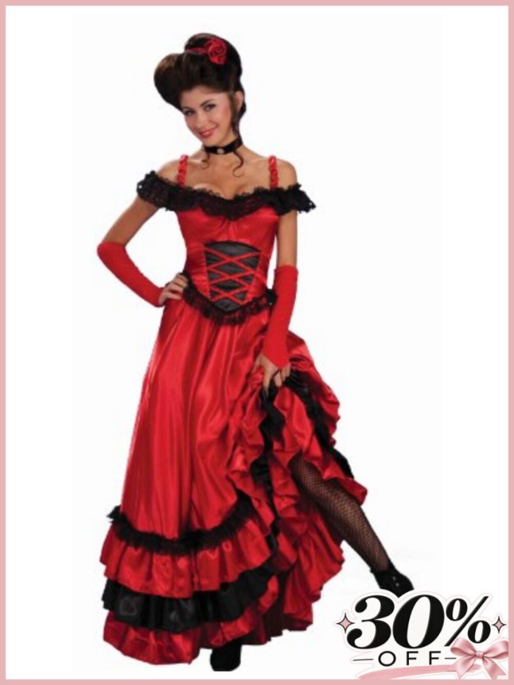 Saloon Sweetie Costume with Dress Corset Belt